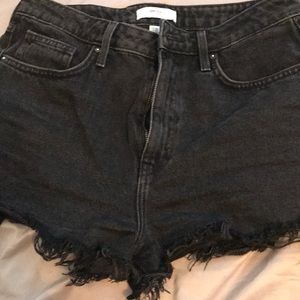 black denim shorts